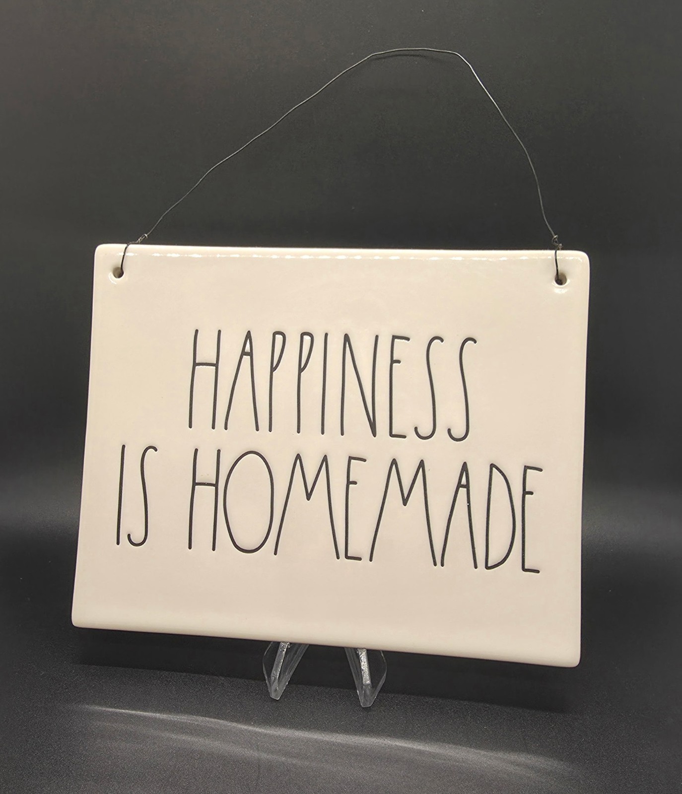 Rae Dunn White Ceramic “Happiness Is Homemade” Hanging Sign