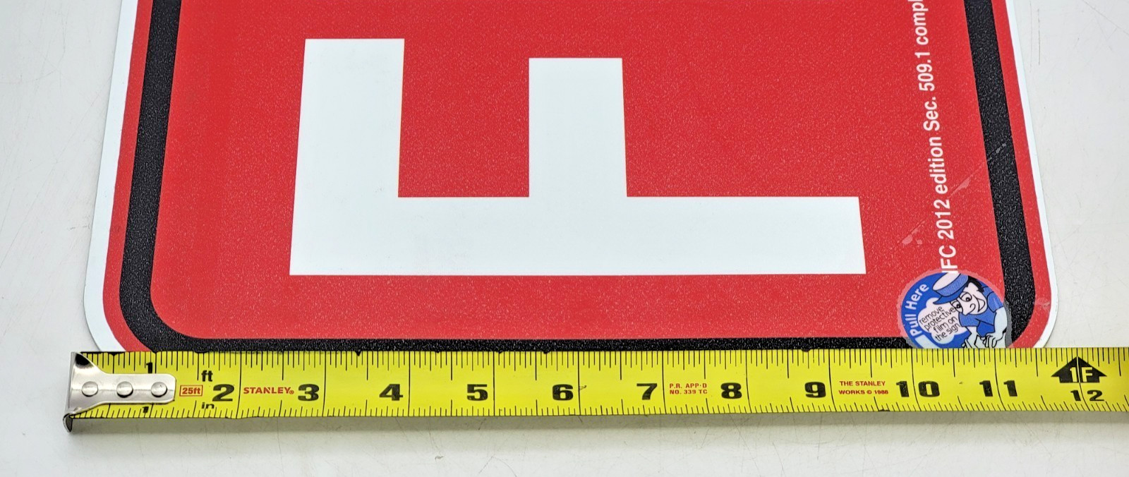 FDC Sign 12″ x 18″ Red Background White Text & Black Border