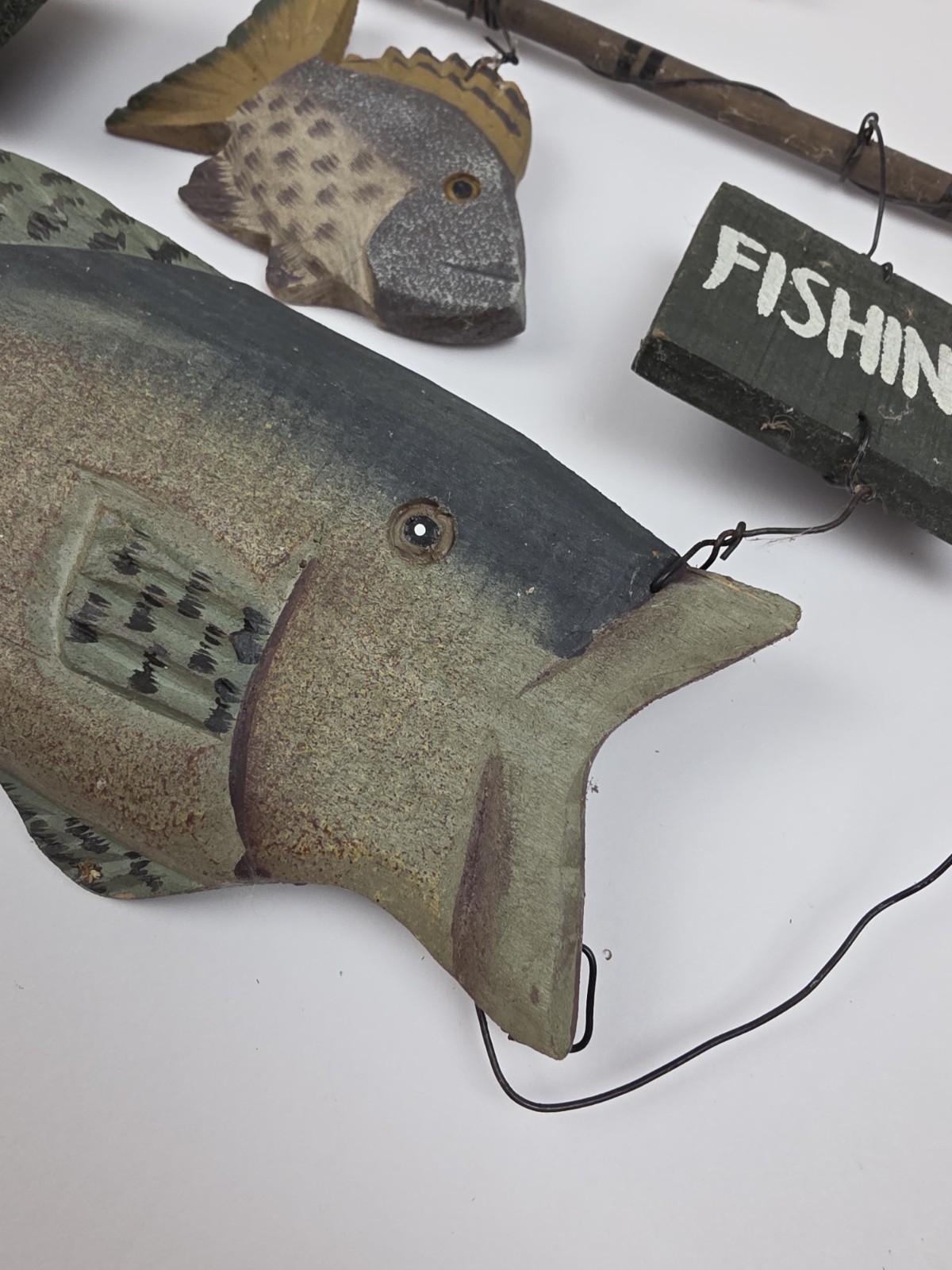 Handmade Wooden Sign Bear Fish Bobber Gone Fishing . Cabin Decor Man Cave.