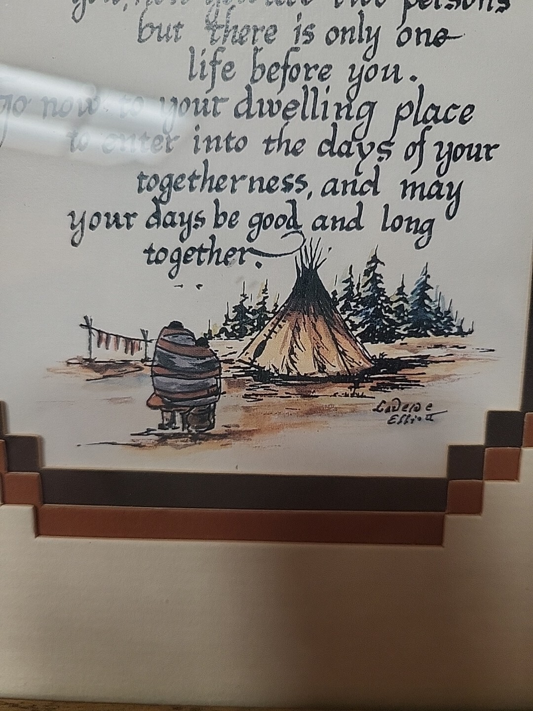 NATIVE AMERICAN WISDOM APACHE WEDDING BLESSING FRAMED Laverne Elliott