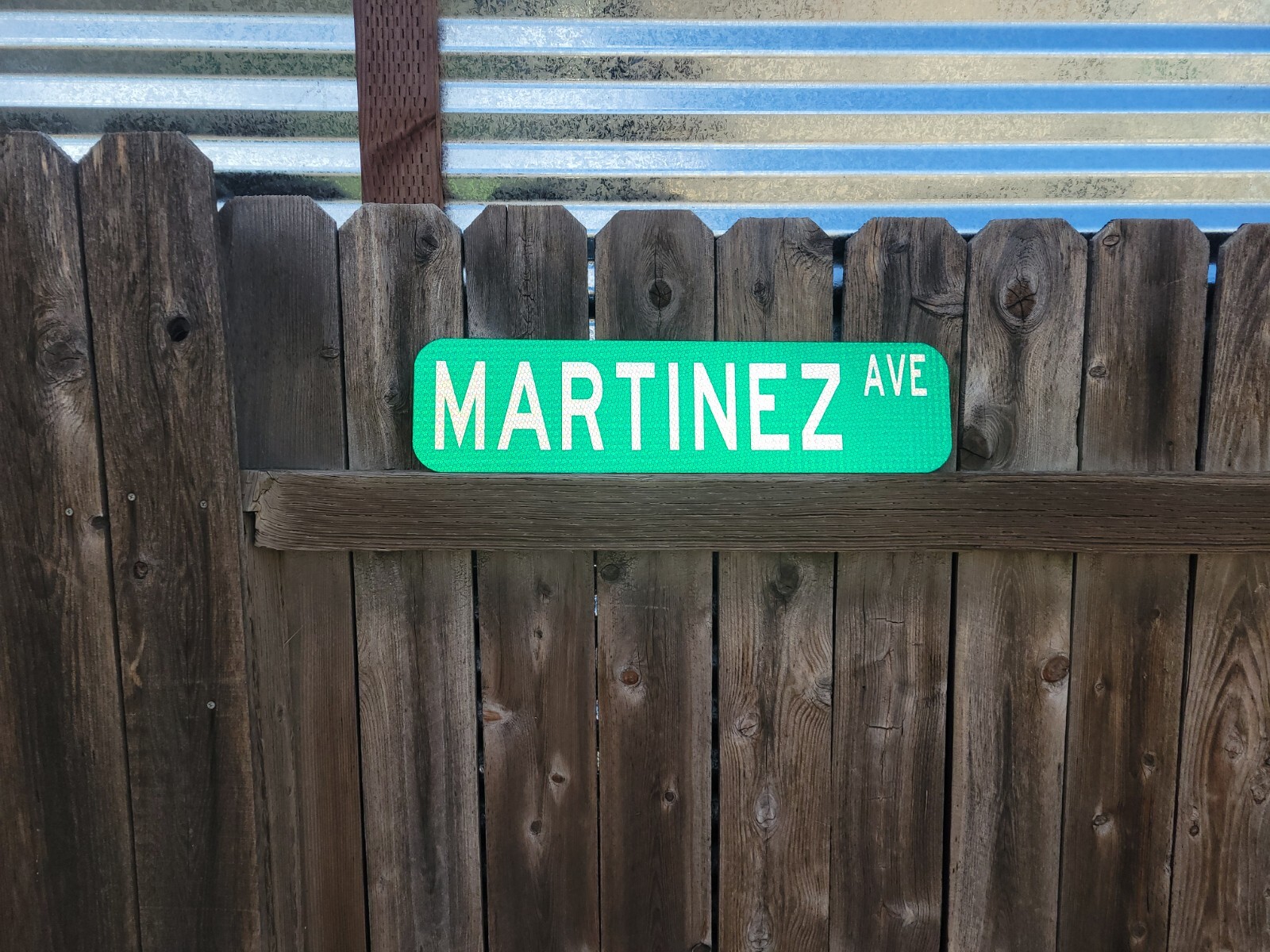 MARTINEZ AVE personalized reflective street name sign 24″x6″
