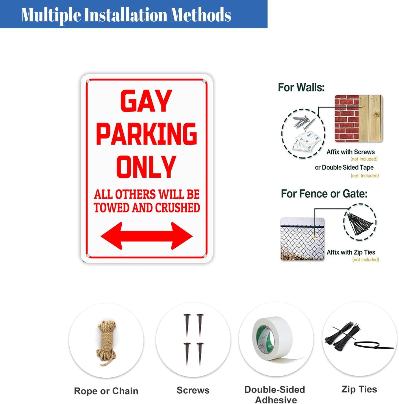 Gay Parking Only Sign Funny Plaque Garage Bar Wall Decor 12x8inches,