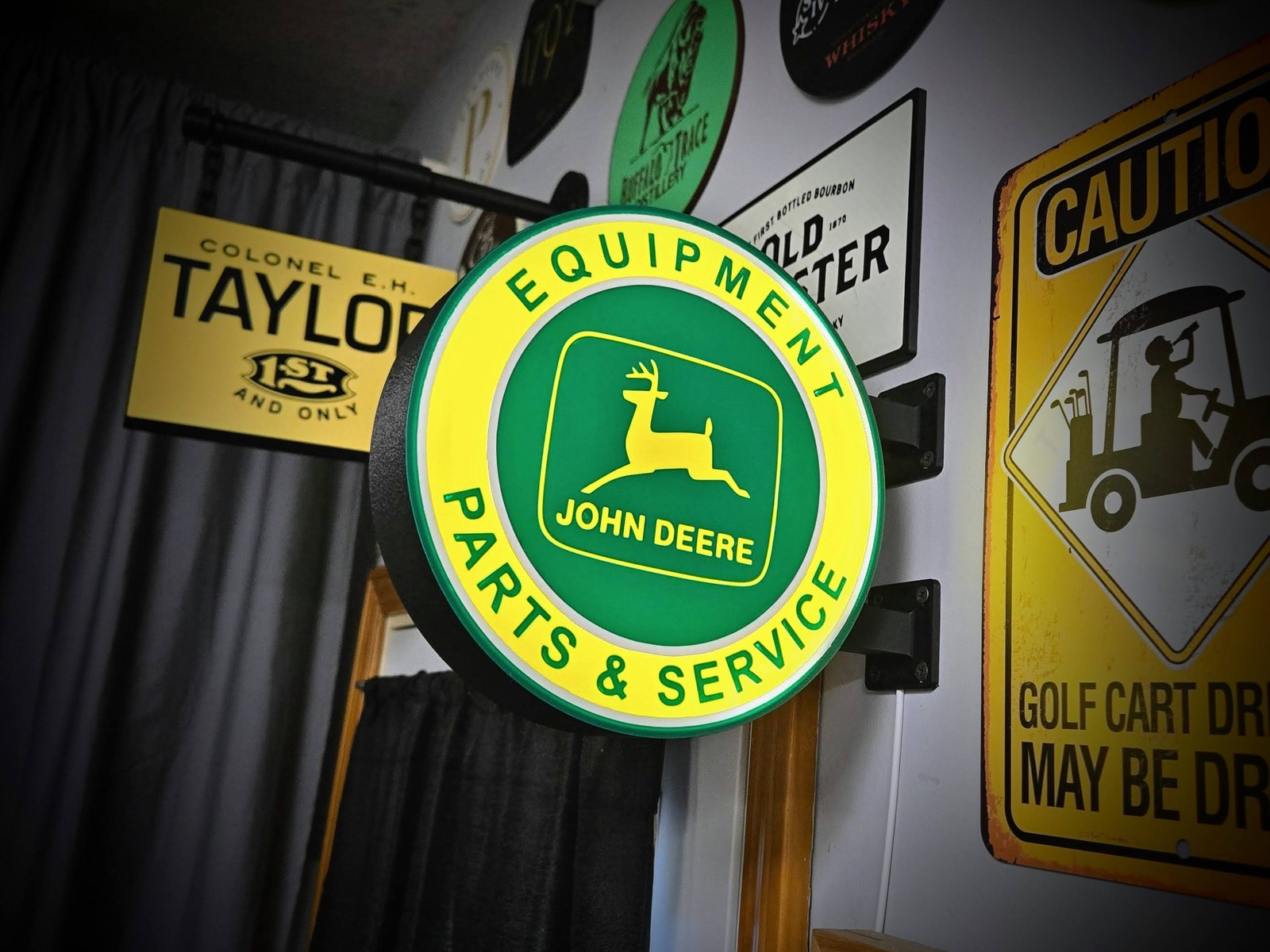 JOHN DEERE SERVICE 12 Inch Light Box LED Sign 3D Printed Wall Decor Man Cave