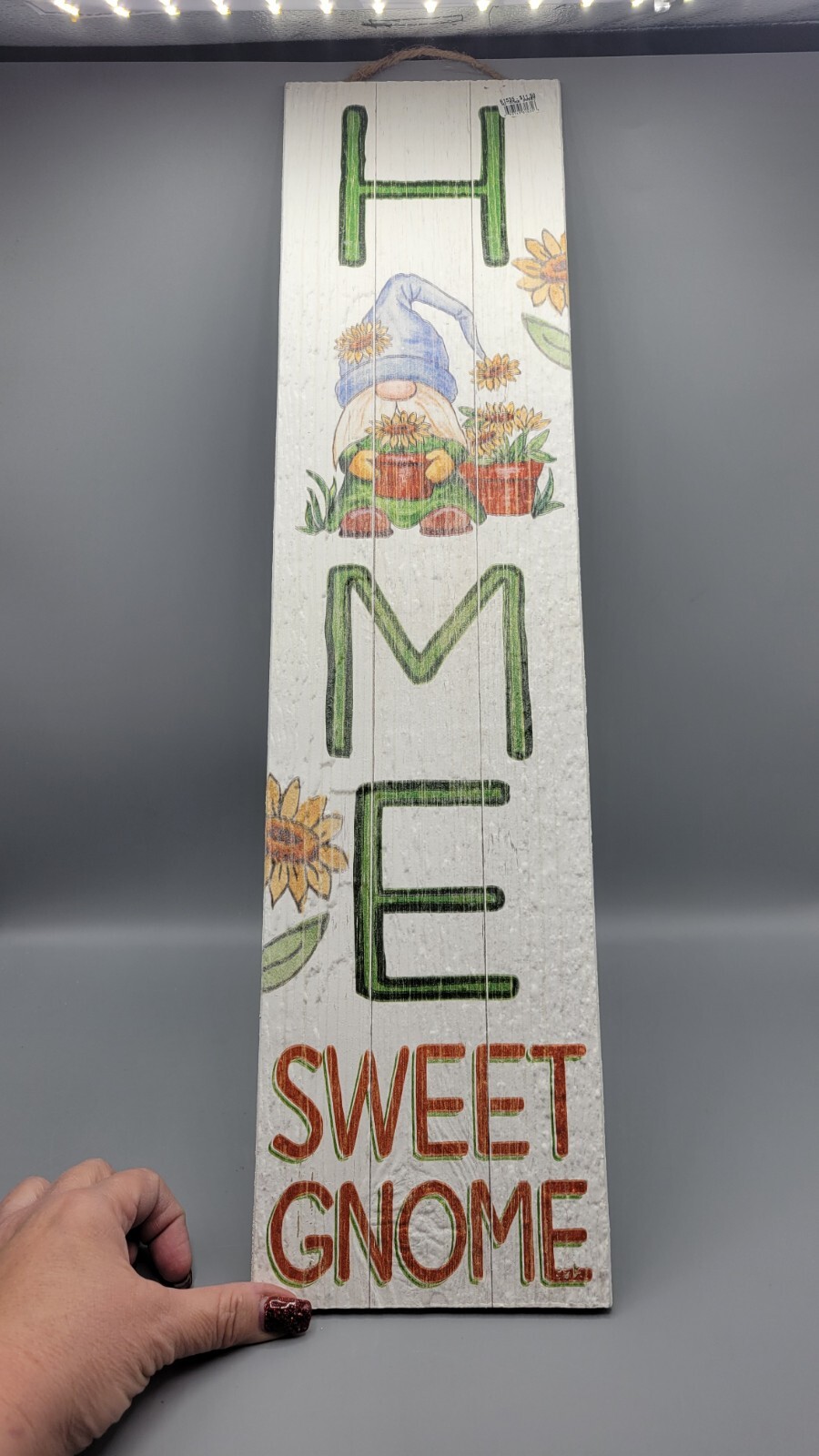 Myword! Stand Out Tall Hanging Standing Sign “Home Sweet Gnome” 24″x6″