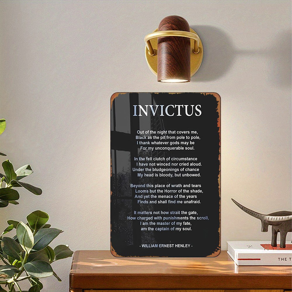20.32*30.48 cm Metal Sign, 《Invictus》 Painting, Wall Decor