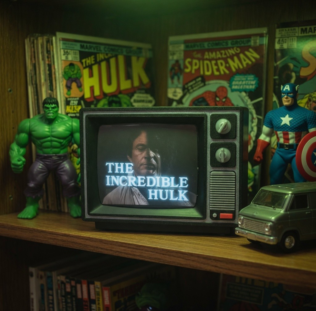 The Incedible Hulk Retro TV Display 70s 80s Marvel TV Nostalgia
