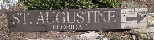 ST. AUGUSTINE FLORIDA – Rustic Painted Wooden Sign