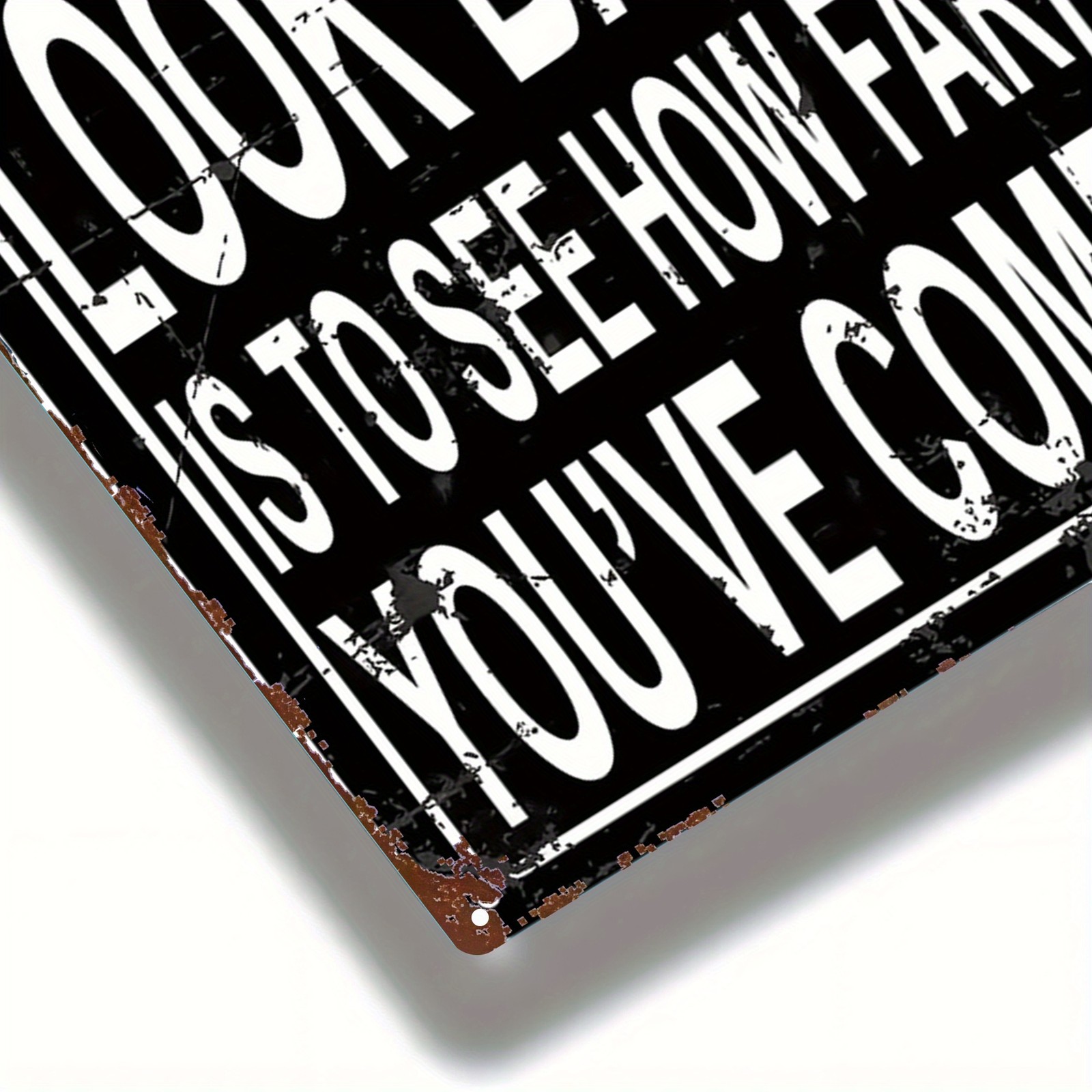 Vintage Metal Wall Sign 8×12 Inches Black White