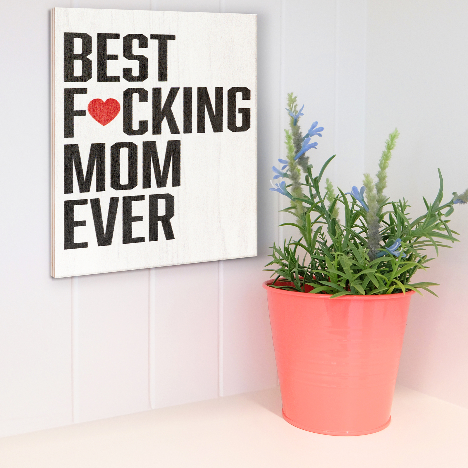 JennyGems Mom Gifts, Best Mom Ever Wooden Sign, Funny Mothers Day Gifts
