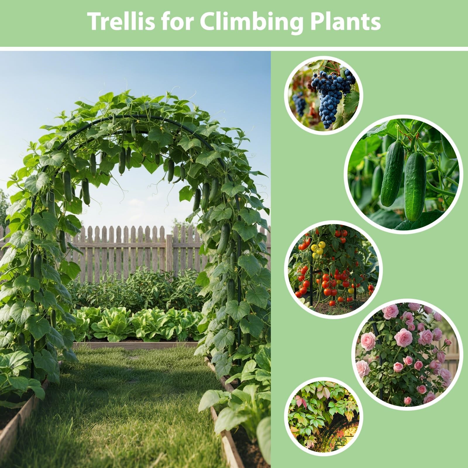 94 Metal Garden Arch Trellis for Climbing Plants Outdoor Decorations