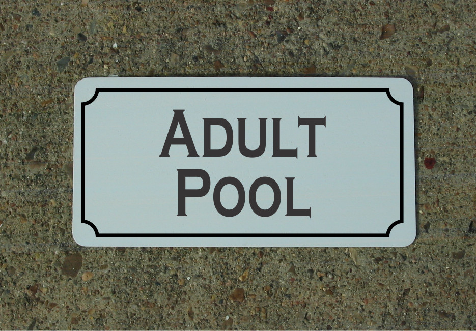 Adult Pool Metal Sign