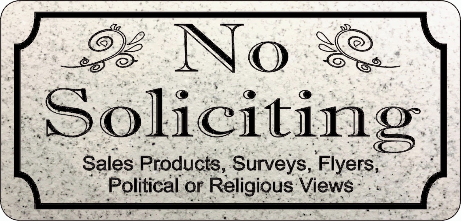 Rectangular No Soliciting Sign “NO SOLICITING etc.” Sign – FREE SHIPPING
