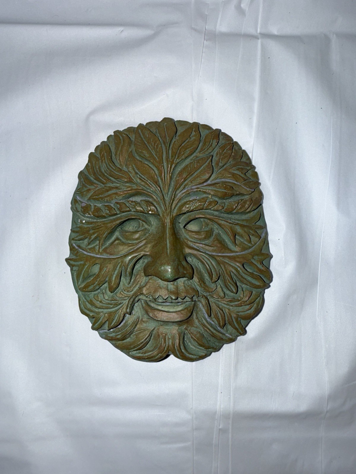 Vintage Green Man Wall Plaque Hanging 3.5″ x 4.5″