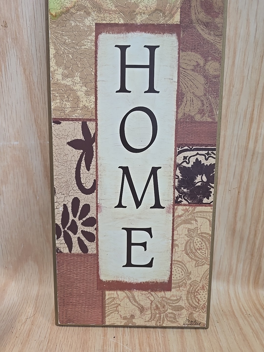 New Framed Wall Art “HOME” 14×7″ Plaque Decorative Sign Wood