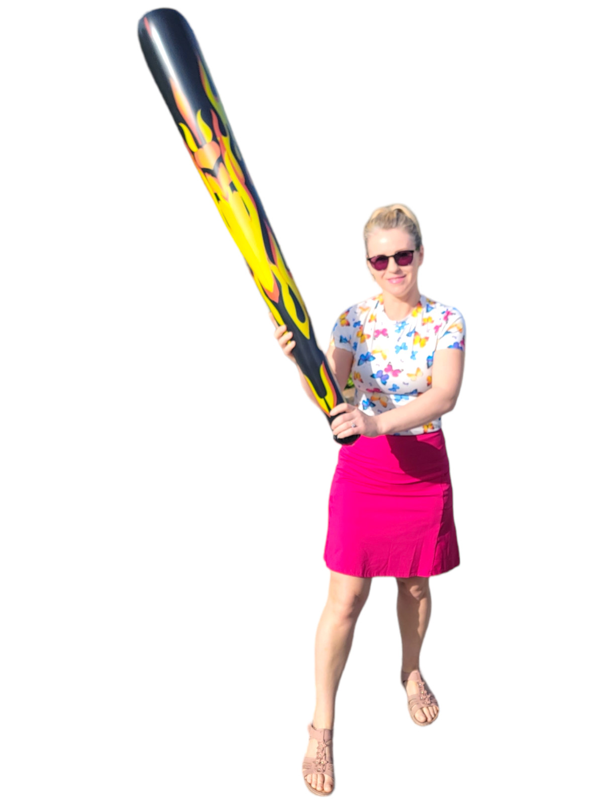 54″ Jumbo Flame Baseball Bat (2 Pack) Vinyl Bat Inflates.