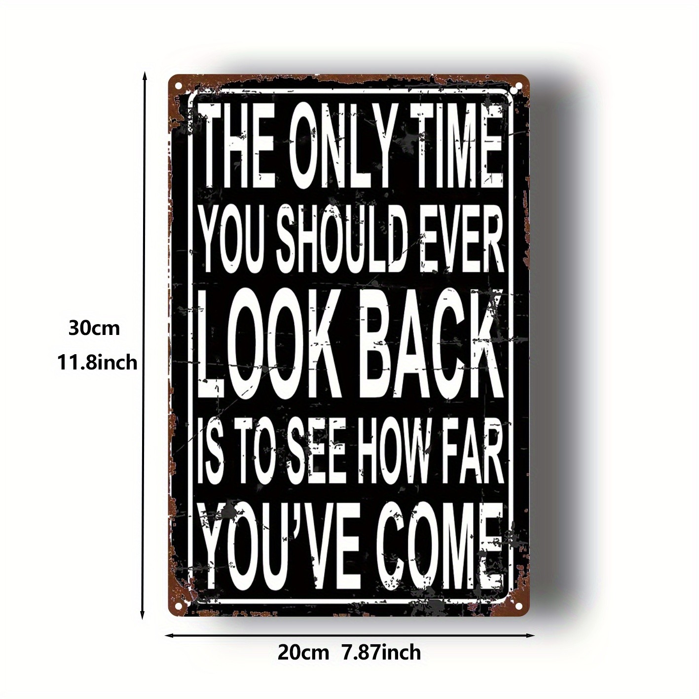 Vintage Metal Wall Sign 8×12 Inches Black White