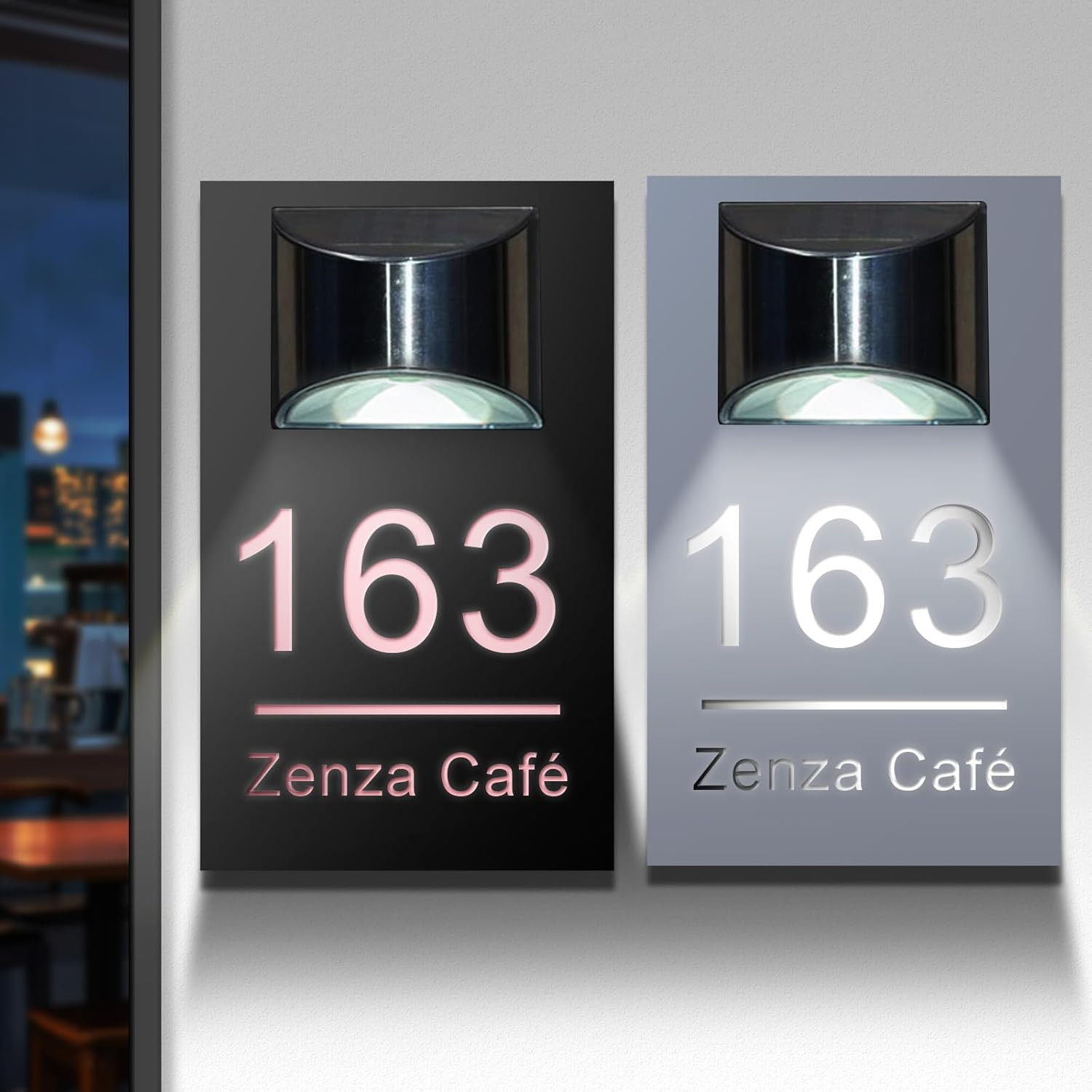 Personalized House Sign Solar LED Light Address Sign Street Name Door Plates