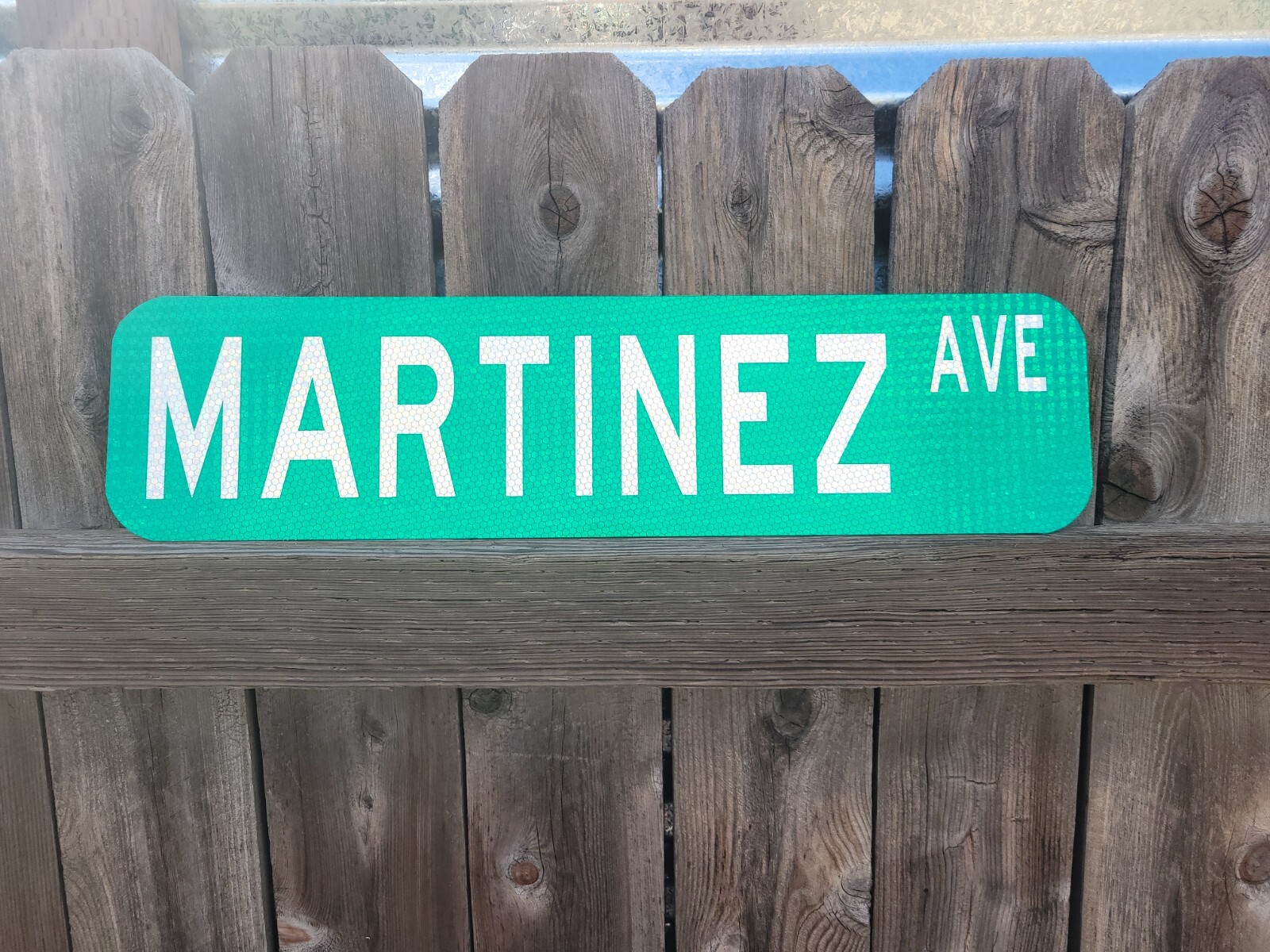MARTINEZ AVE personalized reflective street name sign 24″x6″