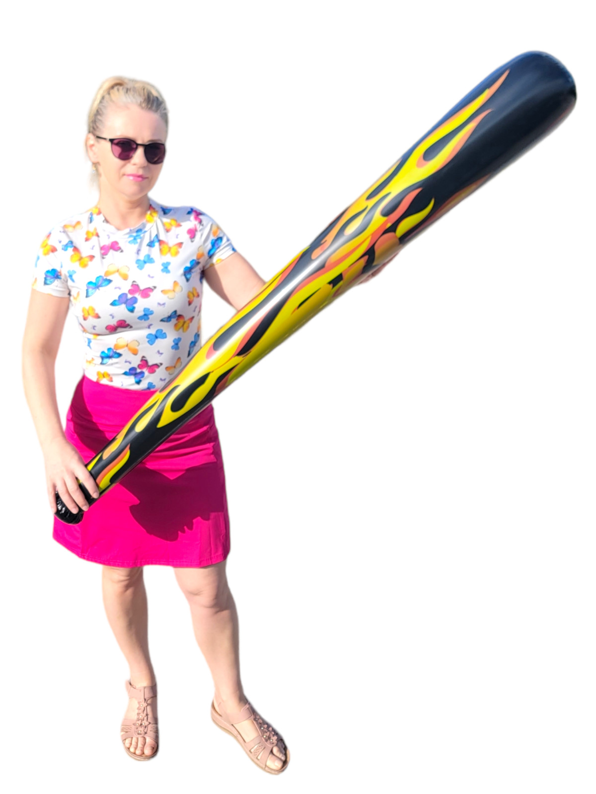 54″ Jumbo Flame Baseball Bat (2 Pack) Vinyl Bat Inflates.