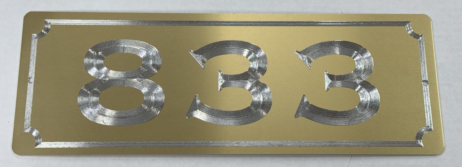 House Number Numbers Street Address Gold Metal Sign 14×5 Diamond Etched Plaque