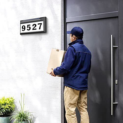 Solar Address Sign, Lighted Address Plaque Outdoor Waterproof, Illuminated