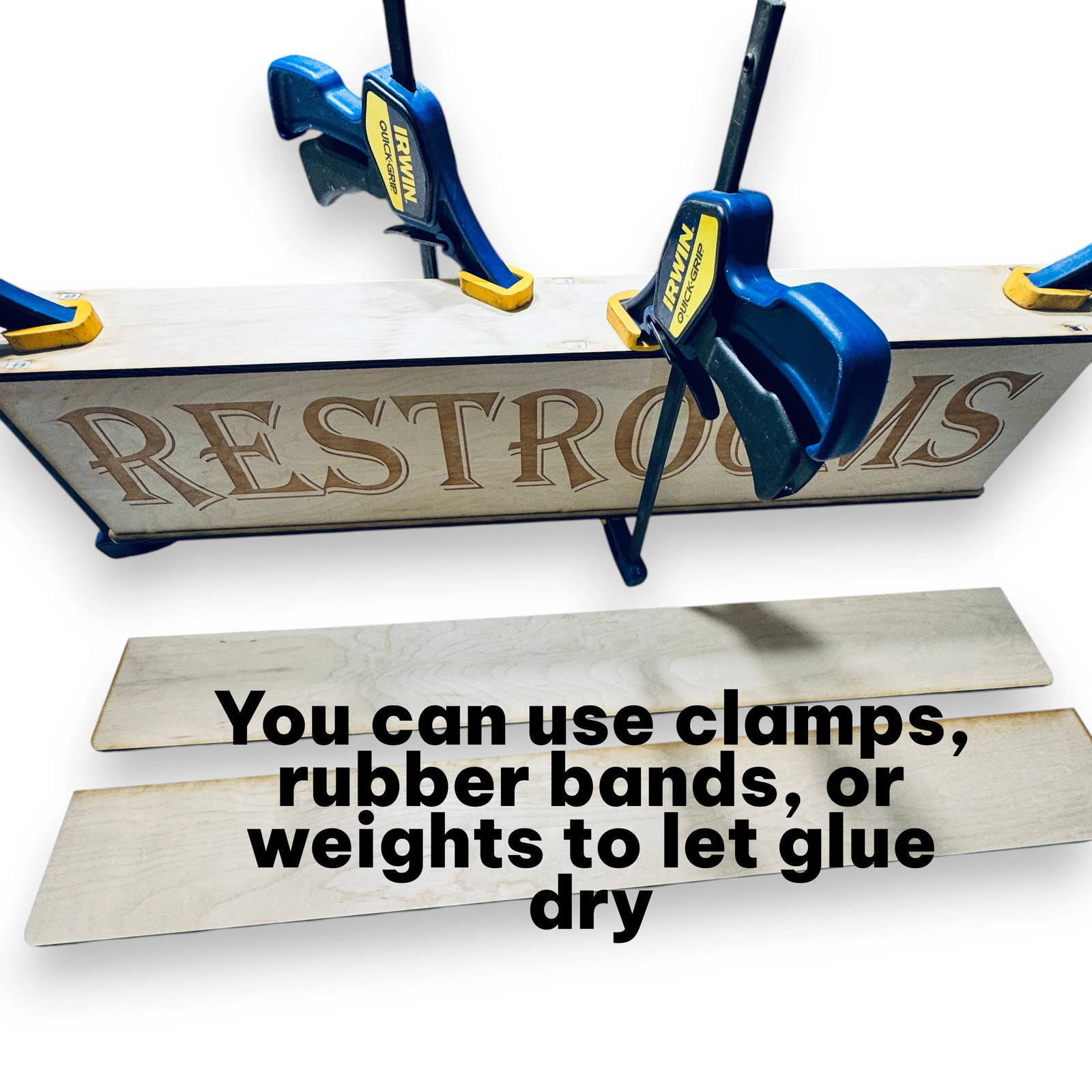 Sign – Restrooms – Box Sign – 24x6x3 inches