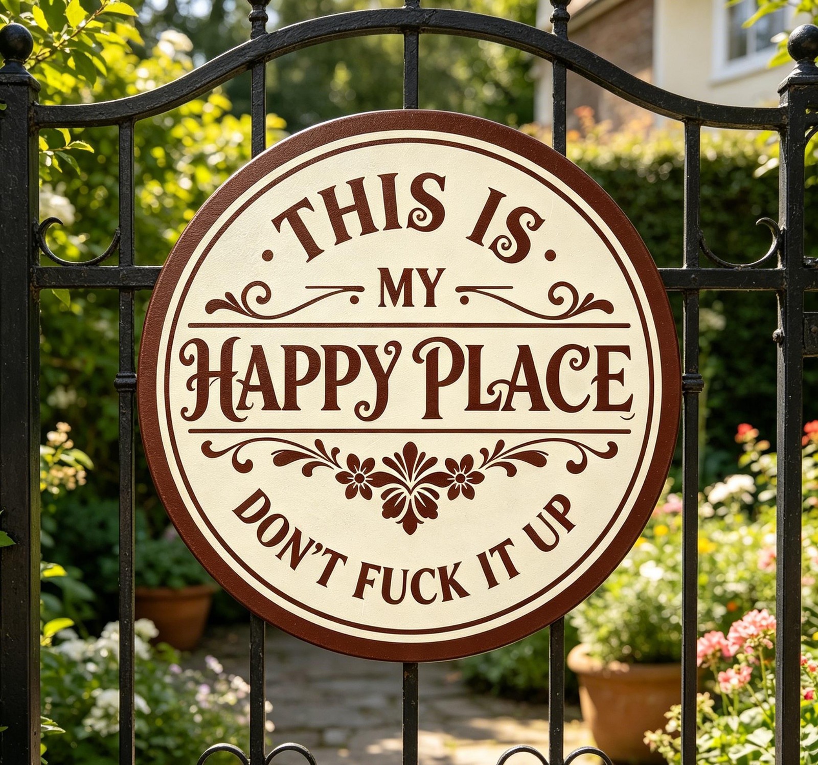This Is My Happy Place Metal Sign Rustic Carbon Steel Farmhouse Wall Decor