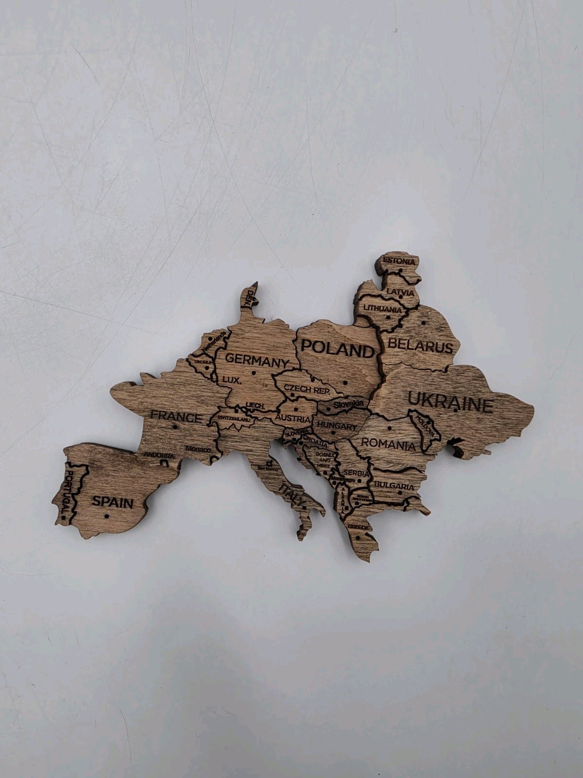 Enjoy The Wood Wooden Travel Map Wall Decor Medium 39″ x 24″ Complete Open Box