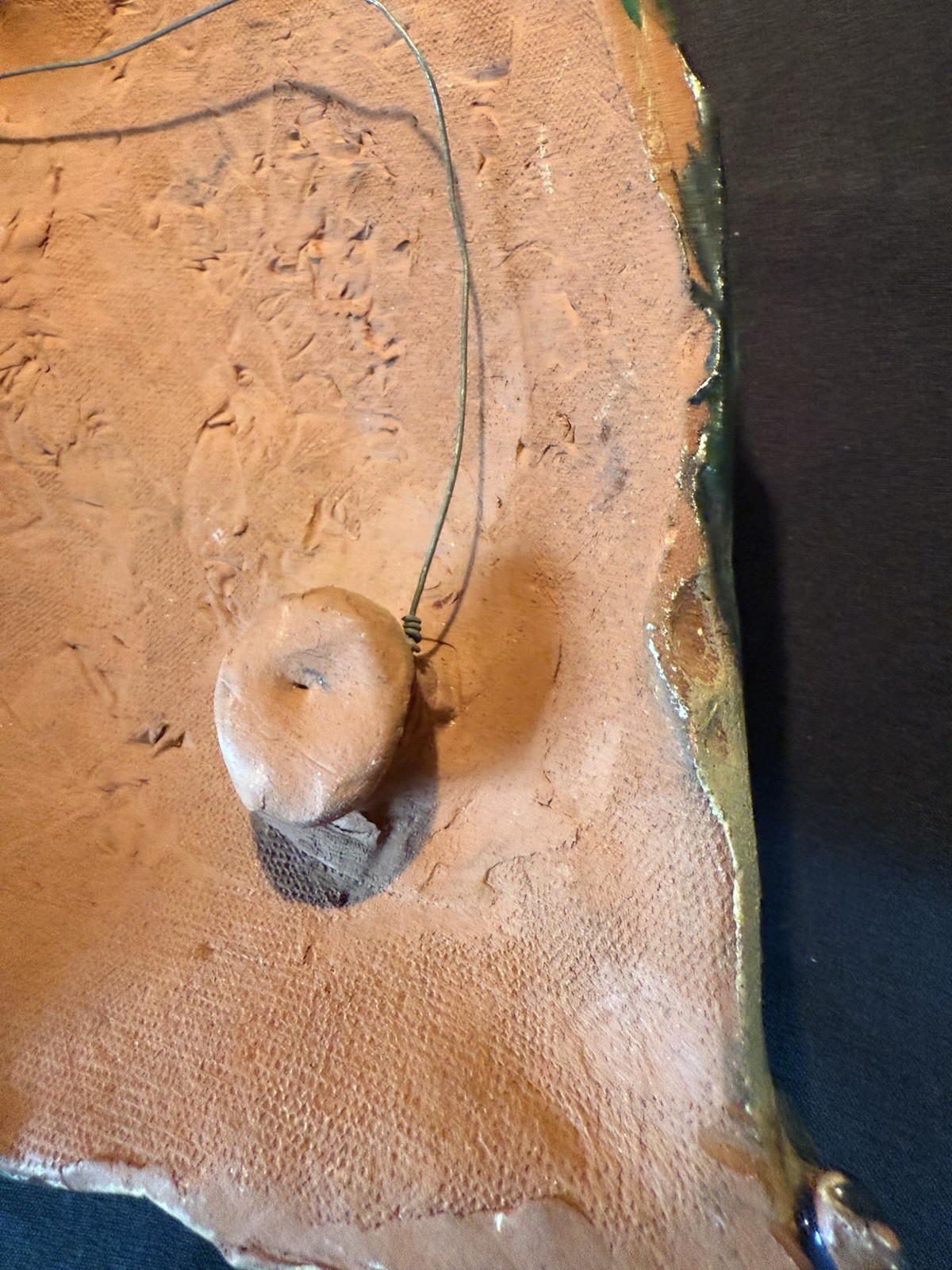 Terracotta Fish Nautical Décor Hand Made Signed By Artist 12” Long x 9” Wide