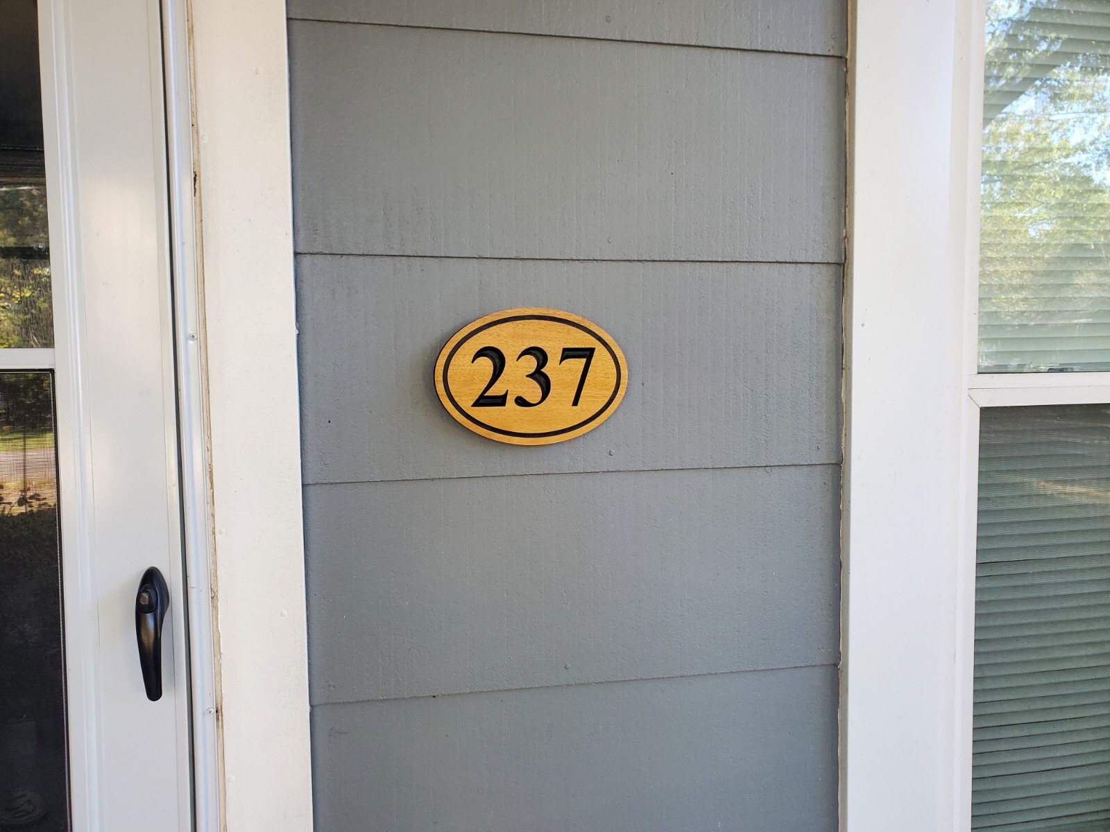 Custom House Sign Number Plaque Outdoor Wood Caved Personalized Home Oval