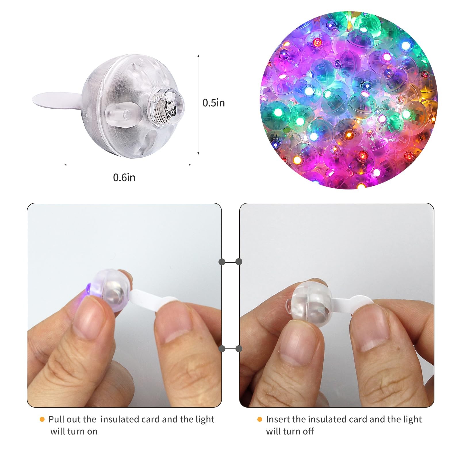 100Pcs Multicolor Balloon Lights with Hook,Long Standby Time,Waterproof Mini …