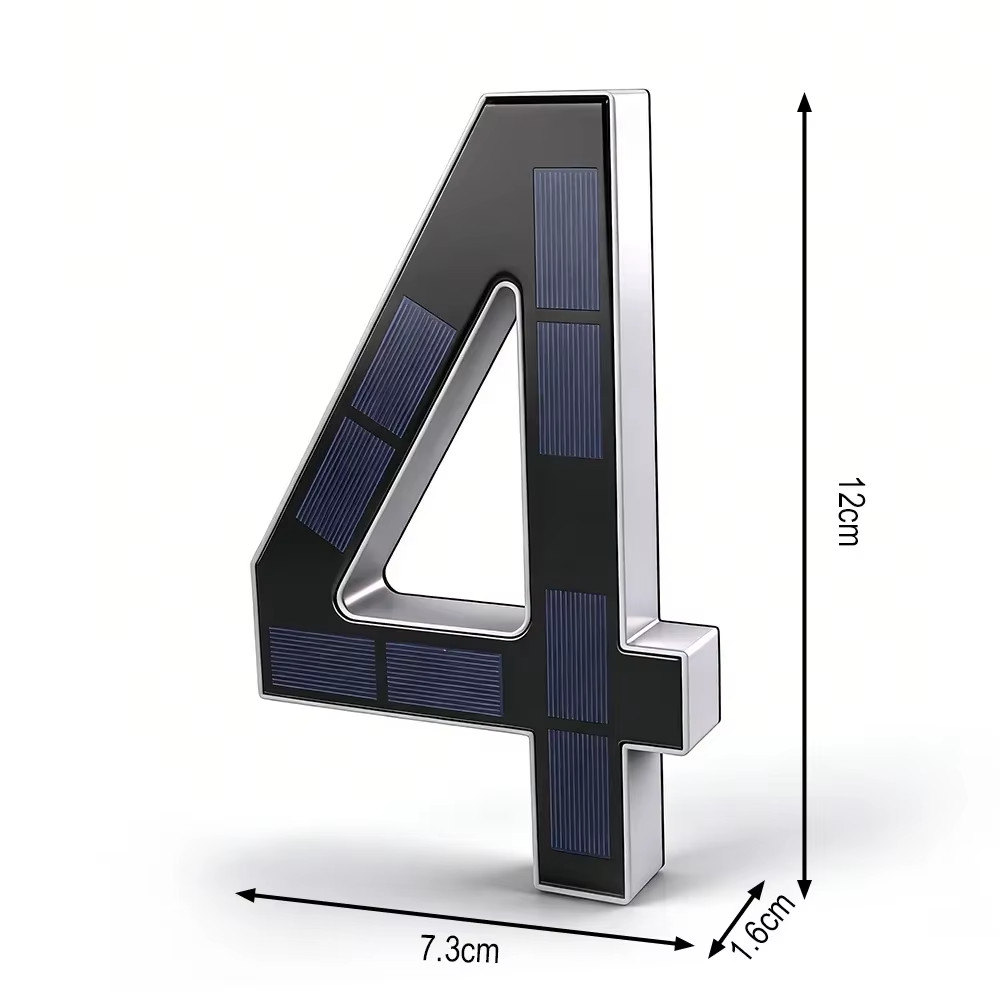 Solar House Number Light LED Address Sign Warm White Lamp, Automatic On/Off Wate
