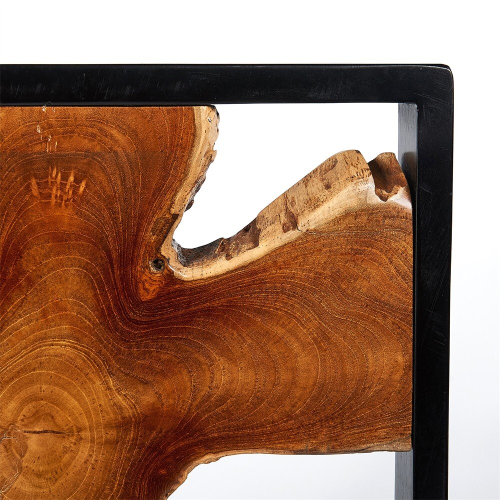 Farmhouse Wall Art Rustic Live Edge Solid Teak Wood Decor 17″x17″ Handmade Decor