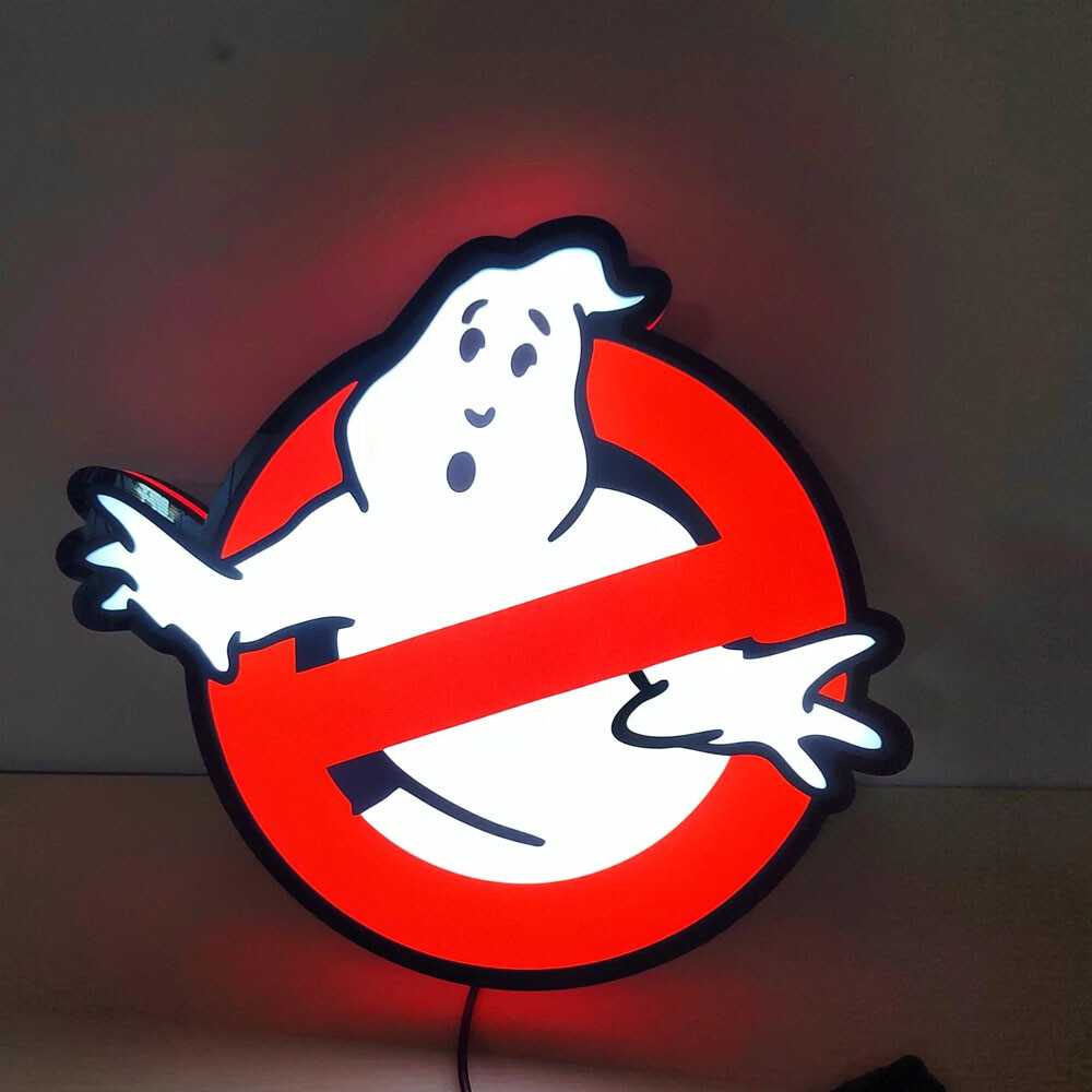 Ghostbusters Logo 3D Printed Lightbox LED Wall Sign Gameroom Decor Gift