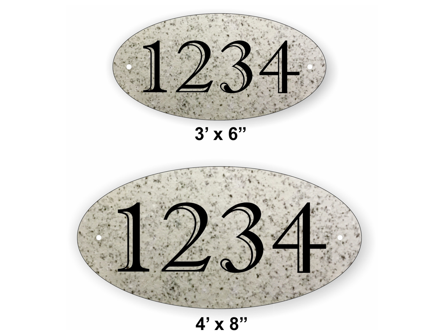 Oval House Number Sign, marble granite sign, wood sign, address sign HORIZONTAL