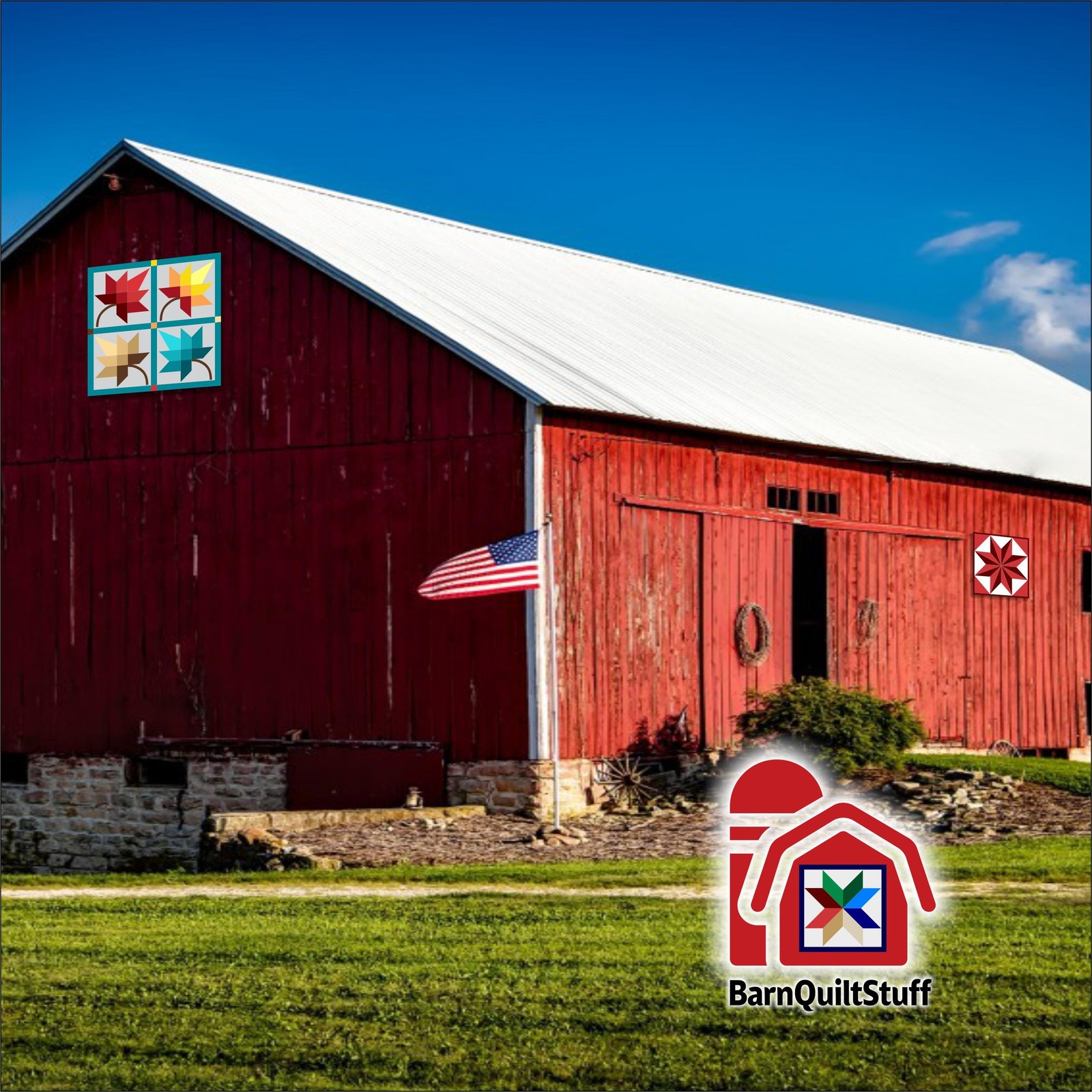 Barn Quilt Square, 8 Sizes, Outdoor & Indoor Wall Art, Home Decor, BQ056-04