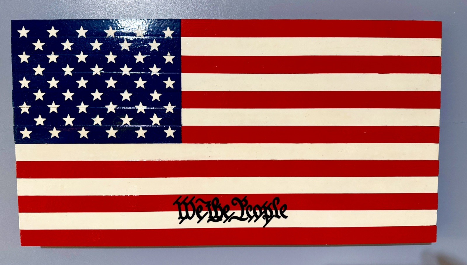 Handmade Wooden American Flag “We The People” wall hanging