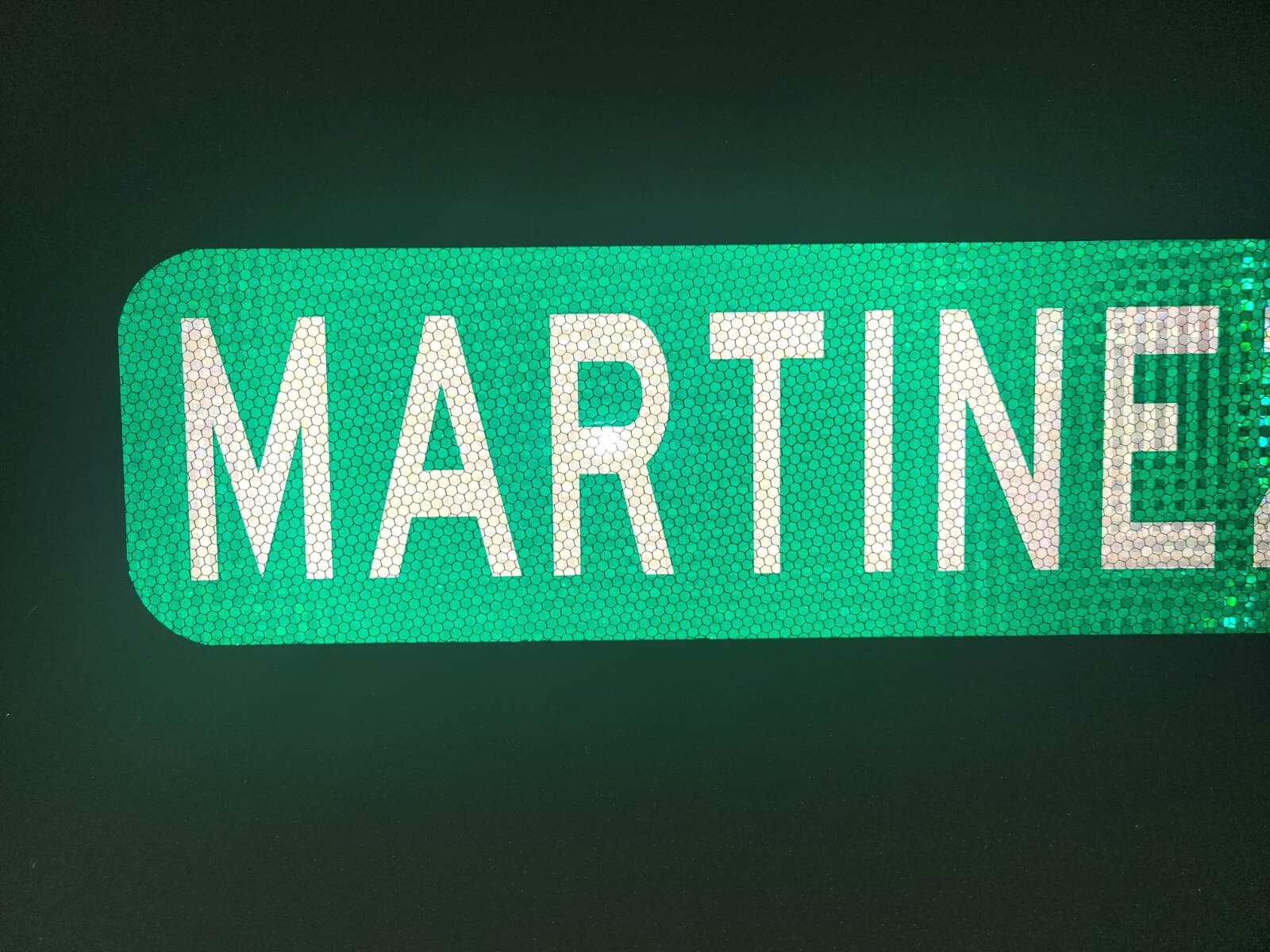 MARTINEZ AVE personalized reflective street name sign 24″x6″