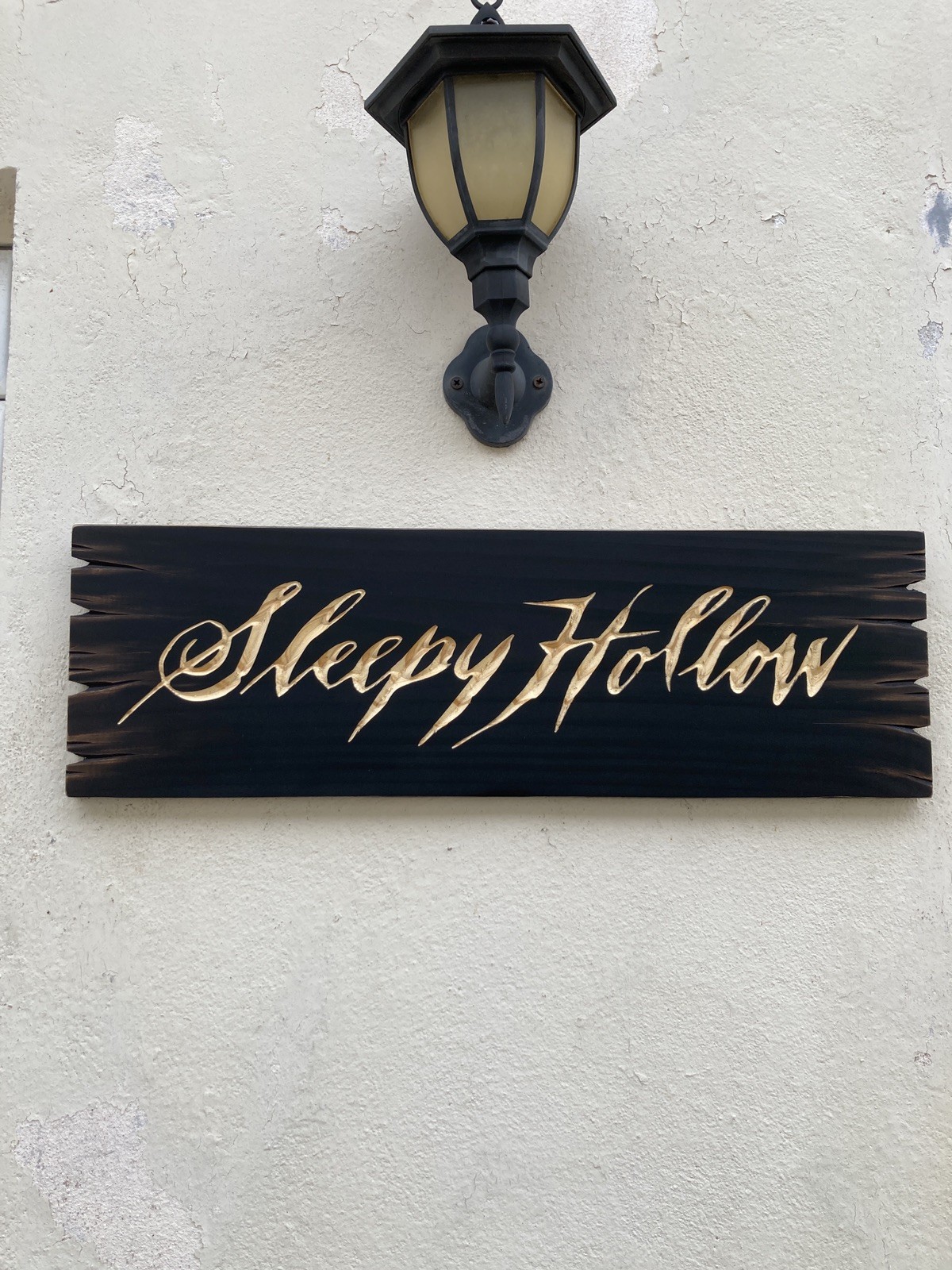 Halloween Sleepy Hollow Wooden Sign Carved Rustic Antique Look