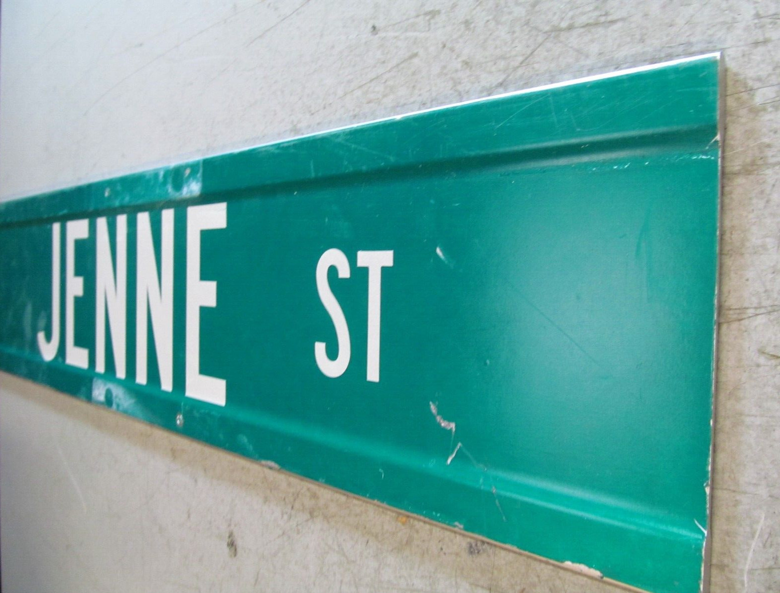JENNE St. Metal Street Sign Municipal Discard 24×6 / 1 of 2
