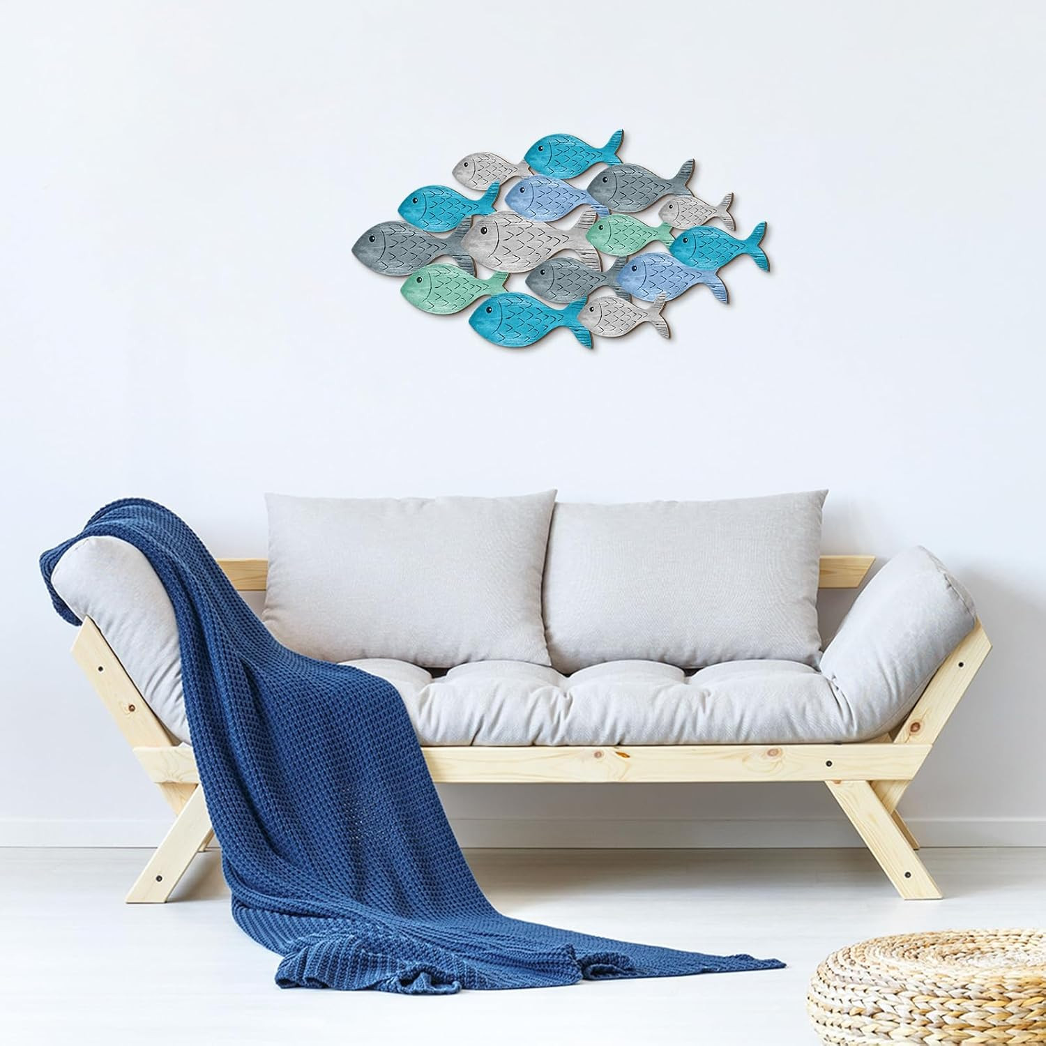 Qunclay Summer Coastal Wall Decor Farmhouse Ocean Fish Wall Art Beach Theme Vint
