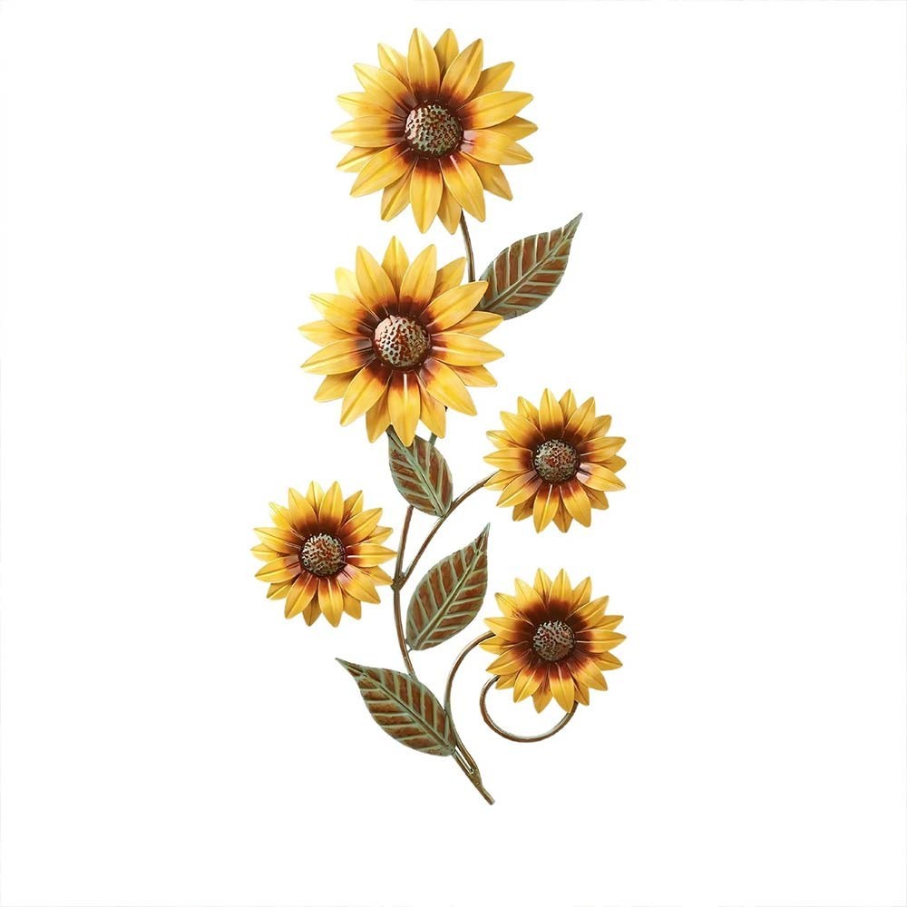 Metal Sunflower Wall Decorations Garden Wall Art Outdoor Indoors Floral Decor TL