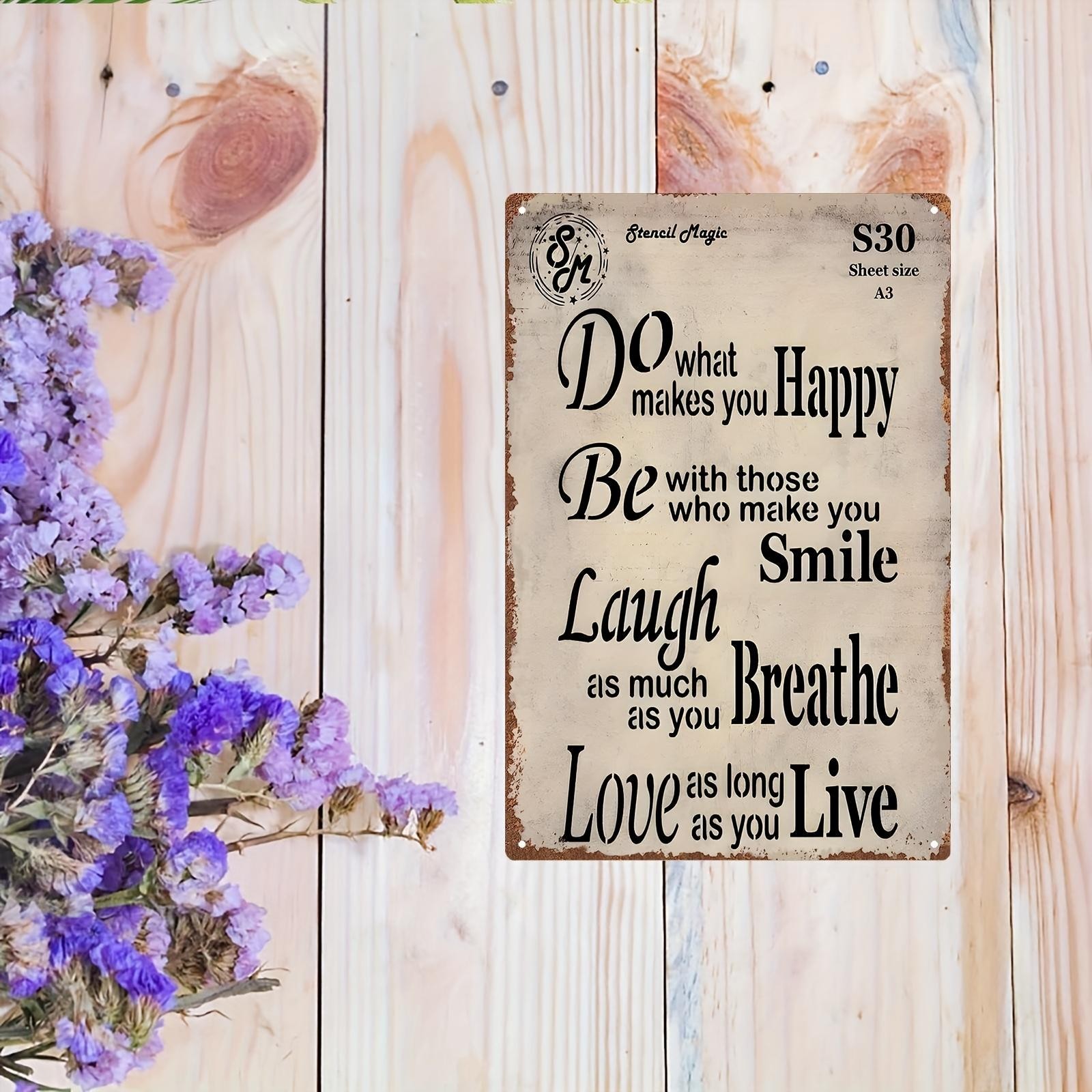 2D Vintage Metal Sign Black White 20x30cm