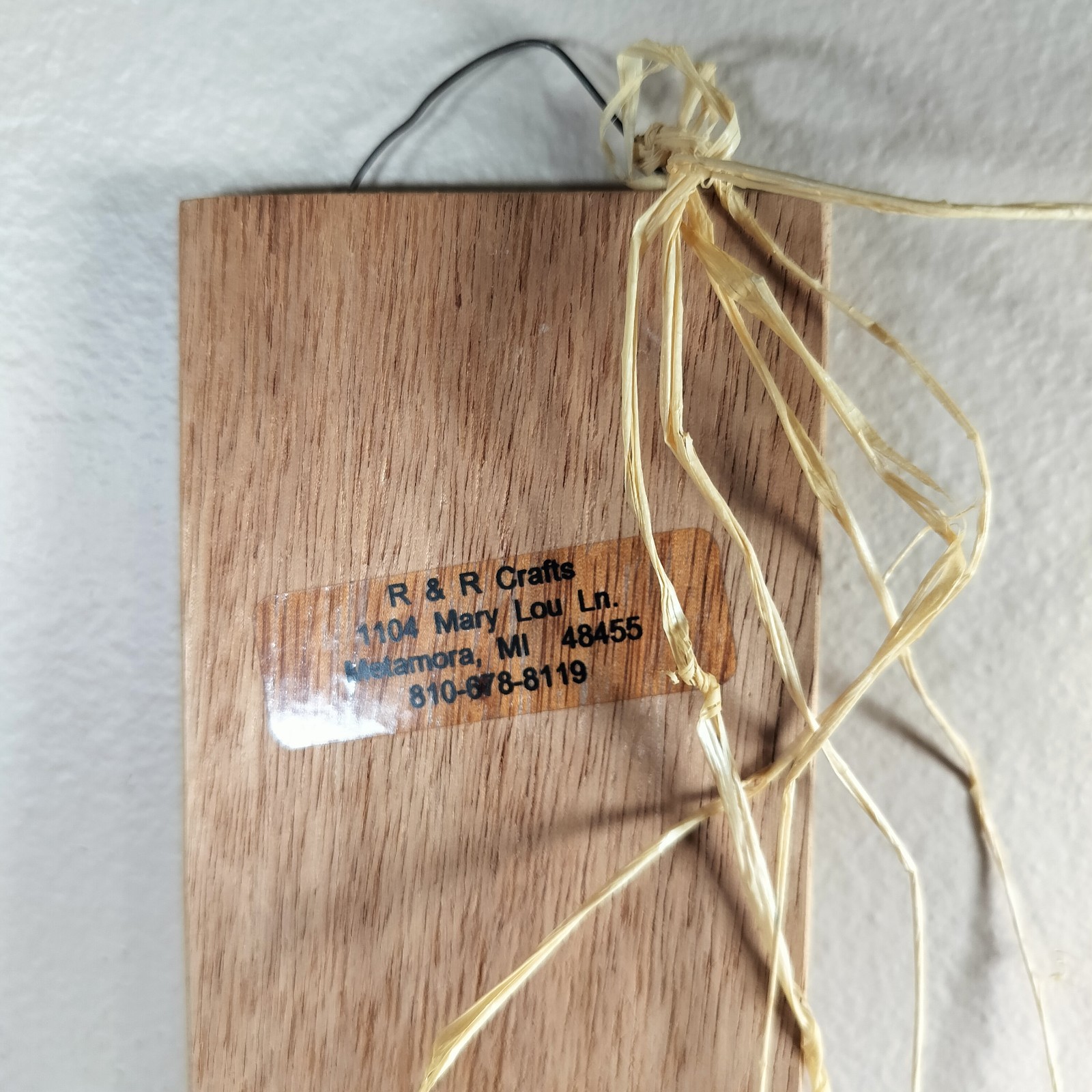Vintage Wooden Birdhouse Plaque With Tree Vines Hanging 16.5 x 3 inches