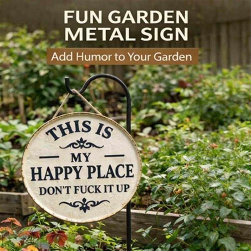 This Is My Happy Place Don’t F It Up Metal Sign Vintage for Home Garden Man Cave