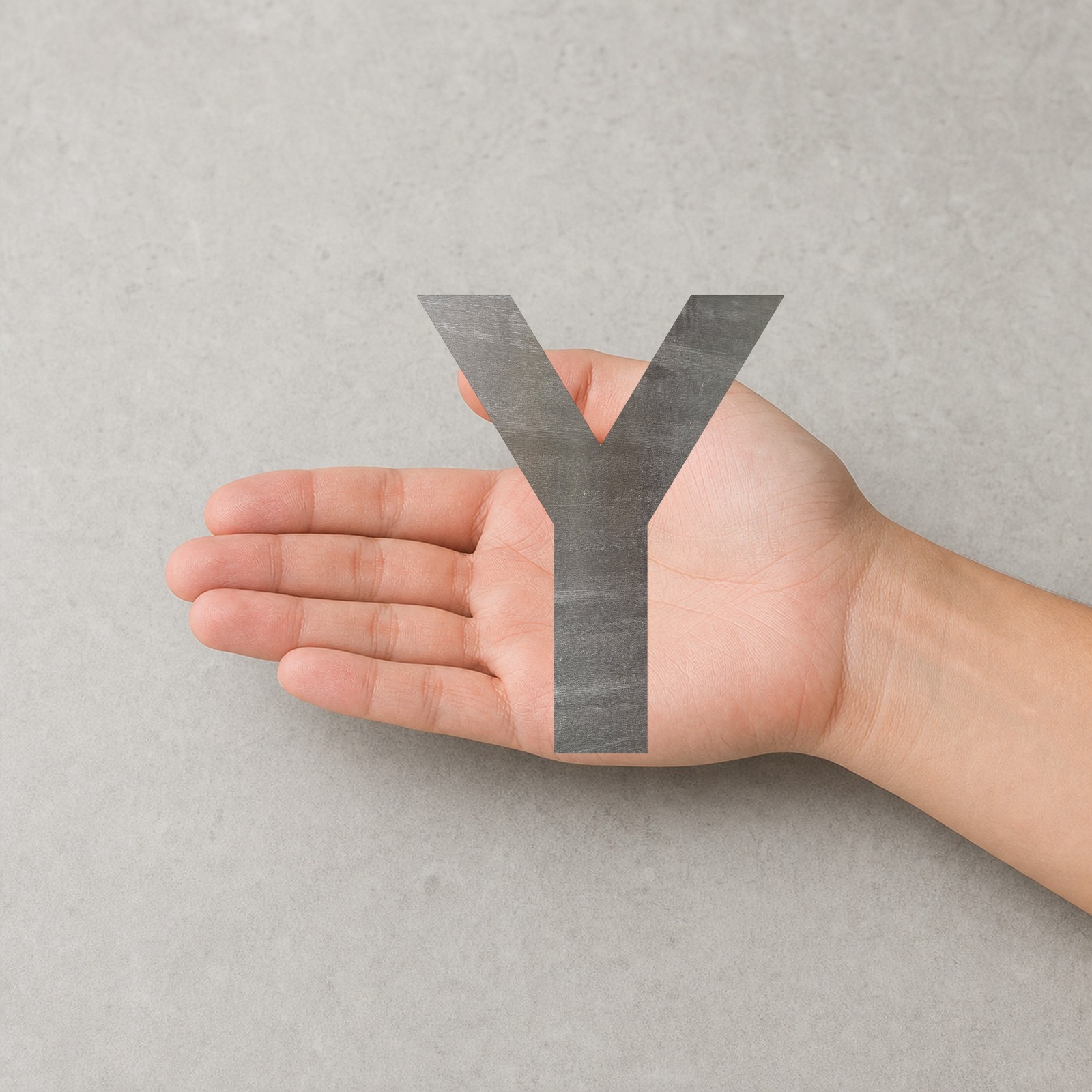 Letter Y Steel Cutout Shape, Raw Metal Wall Art and Craft Supply