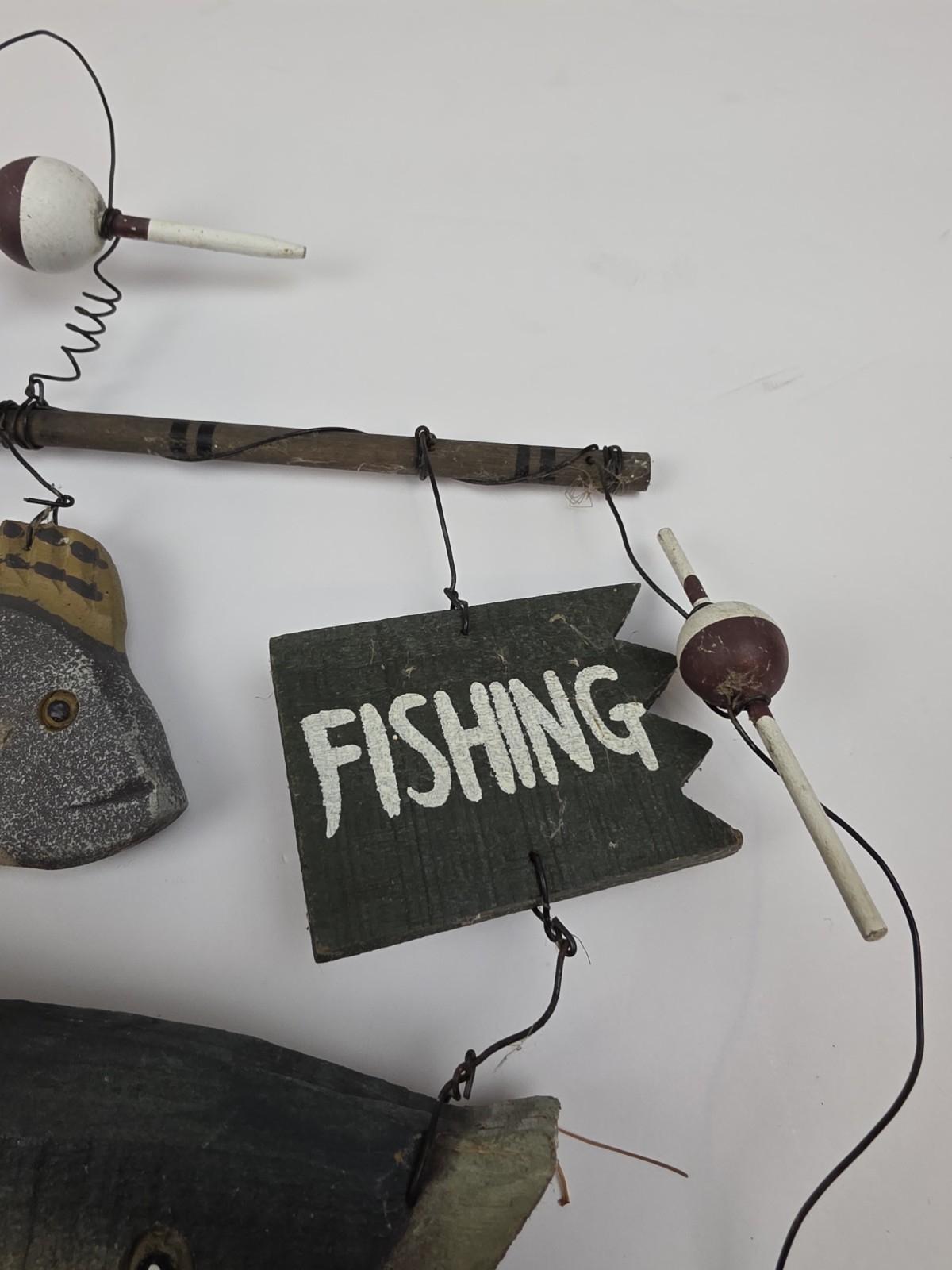 Handmade Wooden Sign Bear Fish Bobber Gone Fishing . Cabin Decor Man Cave.
