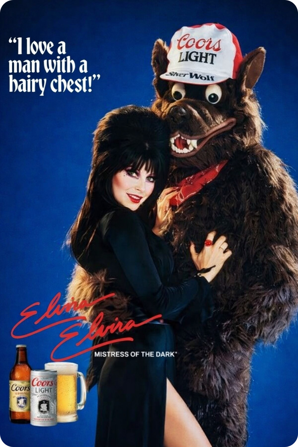 Elvira Coors Light Classic Ad Facsimile Autograph Sexy Retro 8×12 Metal Sign