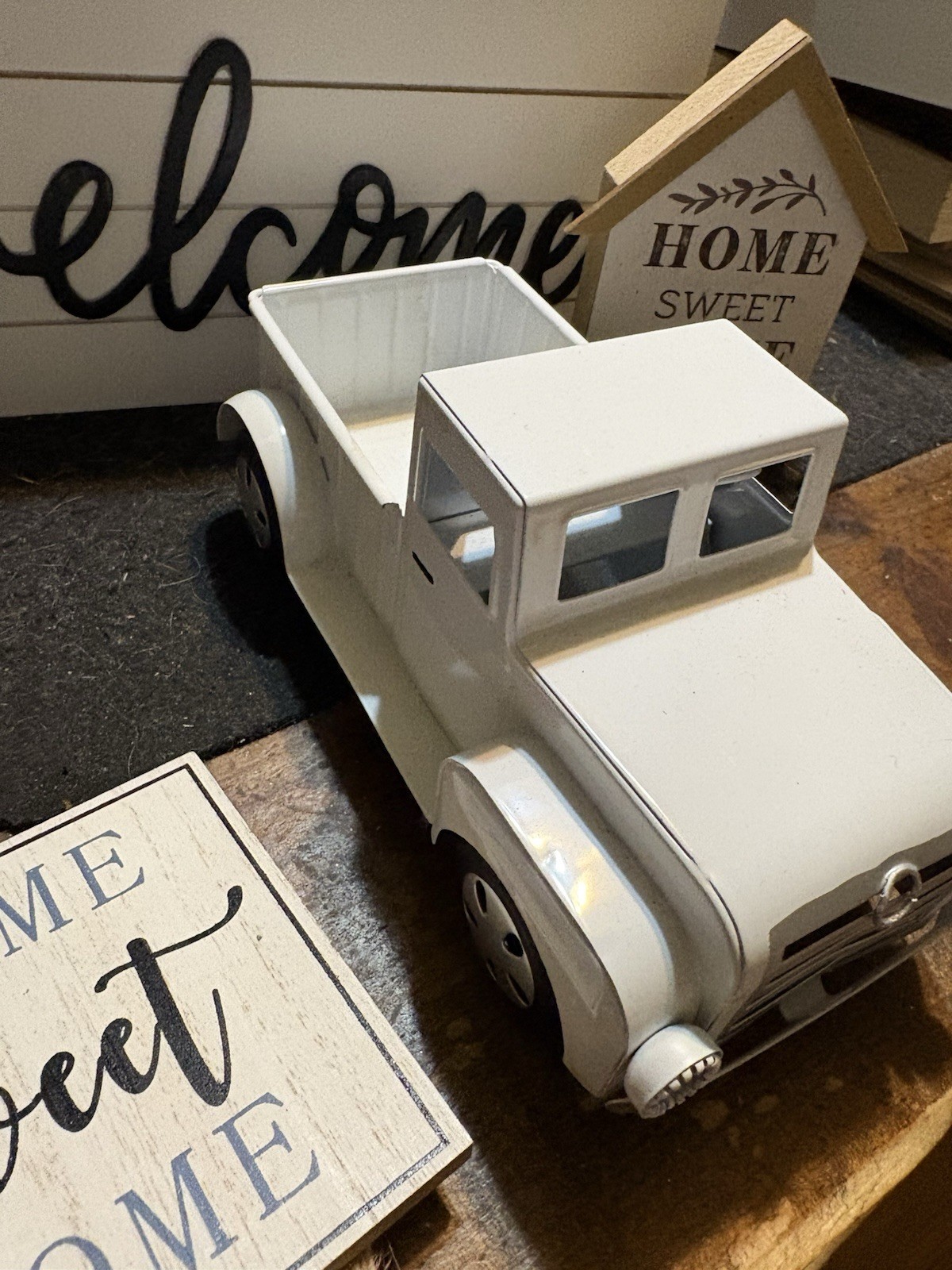 Black And White Decor Sign Lot Truck Home Sweet Home