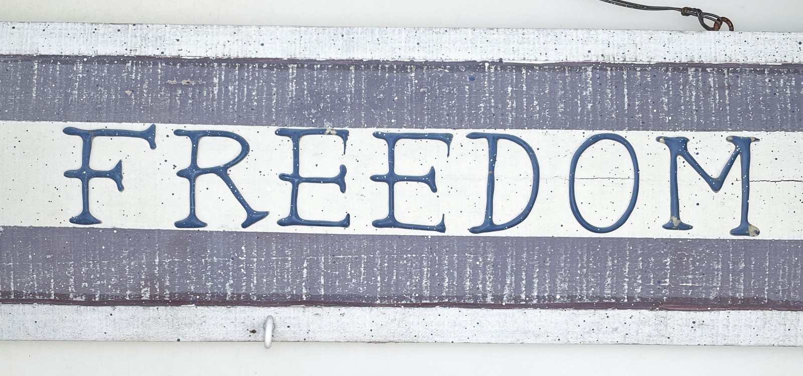 Freedom Star Wood Sign Plaque Rustic Primitive 24”x 6”x 1.5”